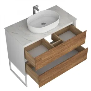 Тумба под раковину Sintesi Tesla SIN-TES-MAL-2-100, подвесная/напольная, 2 ящика, дерево