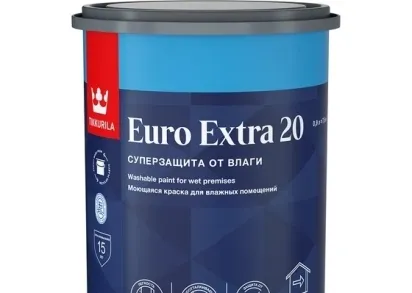 Краска для влажных помещений Тиккурила (Tikkurila) EURO EXTRA 20 C п/мат 0,9л