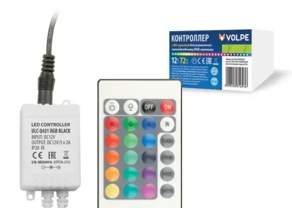 Контроллер для светодиодных лент RGB 12В Volpe ULC-Q431 RGB BLACK UL-00001113