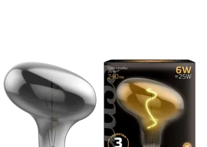 Лампа светодиодная филаментная Gauss E27 6W 2400K серая 165802008