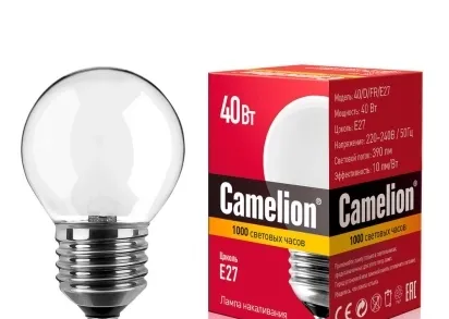 Лампа накаливания Camelion E27 40W 40/D/FR/E27 9869