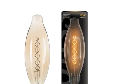 Лампа светодиодная филаментная Gauss E27 8W 2400K золотая 156802008