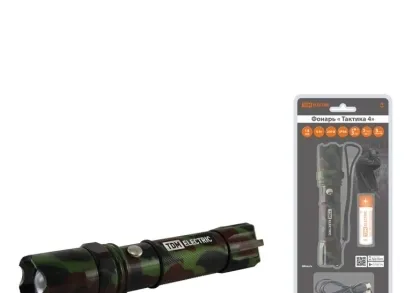 Ручной светодиодный фонарь TDM Electric Тактика 4 аккумуляторный 158х34 170 лм SQ0350-0053