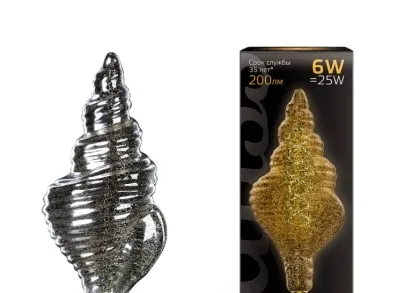 Лампа светодиодная филаментная Gauss E27 6W 2400K серая 166802008