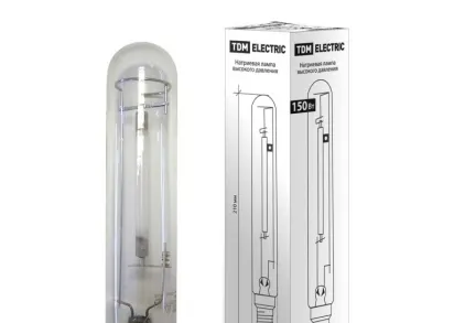 Лампа натриевая высокого давления TDM Electric E40 150W 2100K прозрачная SQ0325-0003