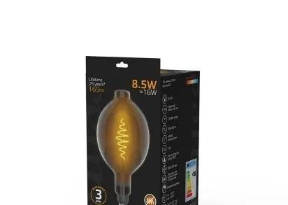 Лампа светодиодная филаментная Gauss E27 8,5W 1800K серая 152802005