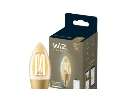 Лампа светодиодная филаментная диммируемая WiZ E14 4,9W 2700-6500K золото Wi-Fi BLE 25W C35E14920-50Amb1PF/6 929003017701