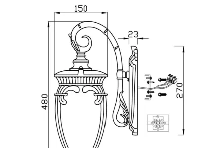 Уличный настенный светильник Maytoni Fleur O414WL-01GB