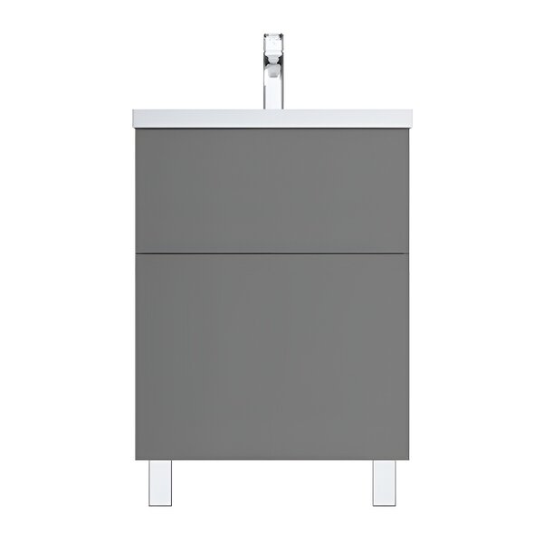 Тумба под раковину Am.Pm Gem M90FSX06022GM32, 60 см, напольная, 2 ящика push-to-open, графит матовый