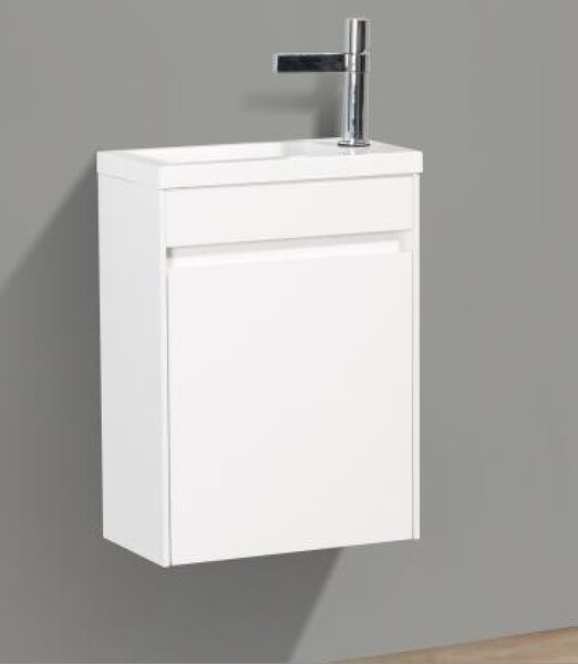 Тумба под раковину BelBagno PIETRA MINI-400-1A-SO-BL-L/R 40 см, подвесная, Bianco Lucido, левая/правая